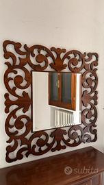 specchio in legno