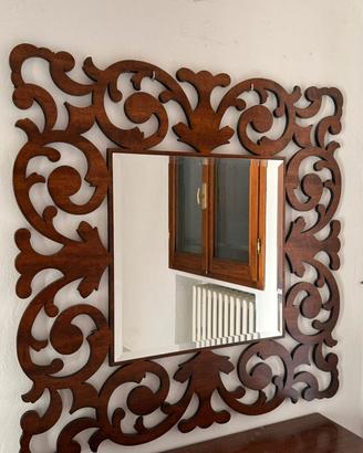 specchio in legno