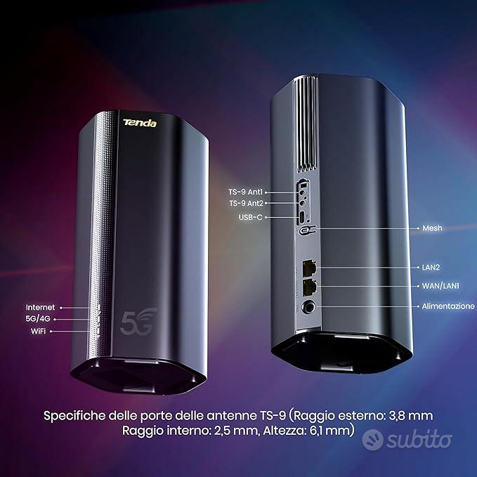 Tenda 5G03 Router 5G NR con SIM Slot WiFi 6 AX1800 - Informatica In ...