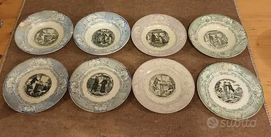 8 Piatti Giro Elettorale S.C Italiana Vintage