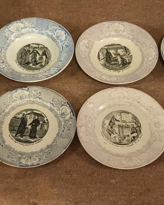 8 Piatti Giro Elettorale S.C Italiana Vintage