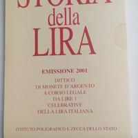 storia della lira dittico argento 2001 lire 1