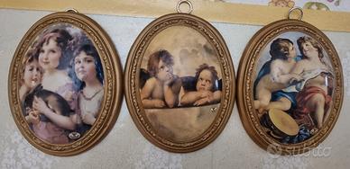 tris di quadretti classici angioletti  in ceramica