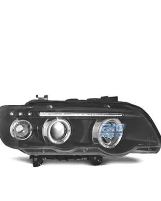 FARI BMW X5 E53 99-03 FONDO NERO OCCHI ANGELLO