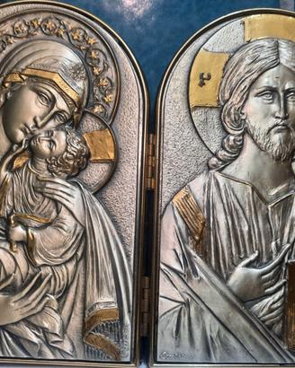Bassorilievo dittico arte sacra Madonna e Cristo