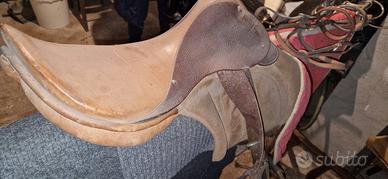 sella senza pomello,coperta briglie