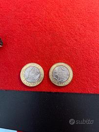 2x monete 1.000 Lire bimetallica del 1997