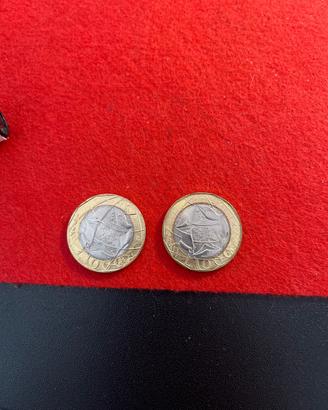 2x monete 1.000 Lire bimetallica del 1997