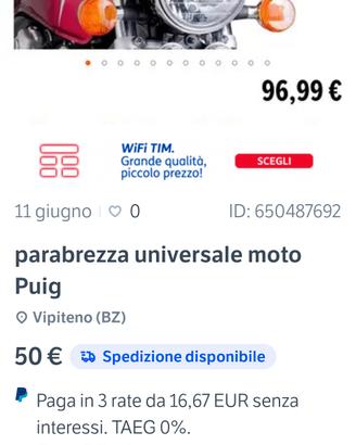 Parabrezza universale Puig