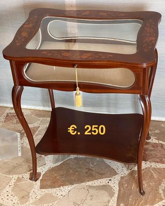 Tavolino da esposizione in mogano 