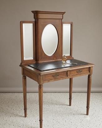 Toilette Pettiniera Vintage con Marmo e Specchio