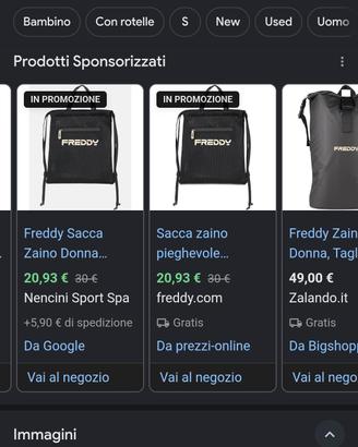 Sacca zaino Freddy nuovo