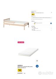 IKEA struttura letto singolo con doghe + materasso