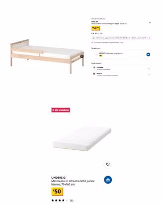 IKEA struttura letto singolo con doghe + materasso