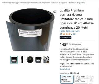 Barriera aiuole anti radice