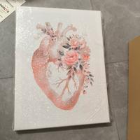 Stampa su tela cuore + fiori 