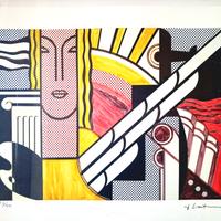 Quadro stampa offset n. a tema Roy Linchtestein