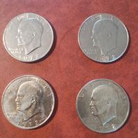 1 dollaro Eisenhower in argento 1972 4 monete
