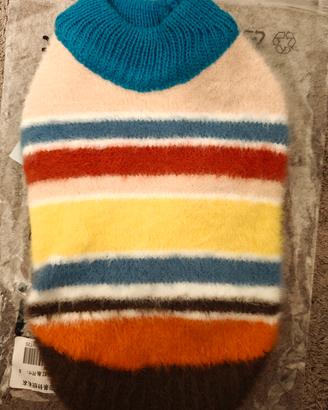 Maglione smanicato a righe multicolore per cane