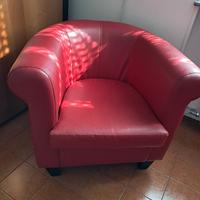 POLTRONA ECO PELLE BORDEAUX
