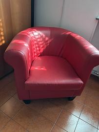 POLTRONA ECO PELLE BORDEAUX