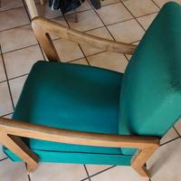 POLTRONA LEGNO Mid-Century Modern, Sedia anni '50