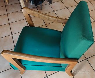 POLTRONA LEGNO Mid-Century Modern, Sedia anni '50
