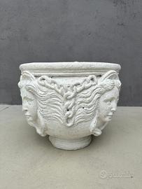 VASO ROTONDO BIANCO IN PIETRA