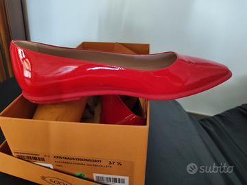 Bellissime ballerine decolleté TOD'S rosse 37.5