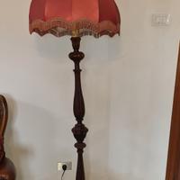 Lampada piantana vintage legno