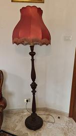 Lampada piantana vintage legno