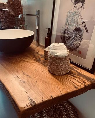 TOP BAGNO, TAVOLI, MENSOLE IN LEGNO MASSEL