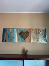 Trittico quadri in acrilico