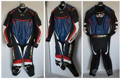 tuta da moto in pelle divisibile XRACE L 52