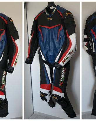 tuta da moto in pelle divisibile XRACE L 52
