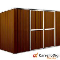Casetta giardino in Acciaio 345x186cm legno scuro