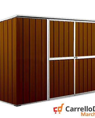 Casetta giardino in Acciaio 345x186cm legno scuro