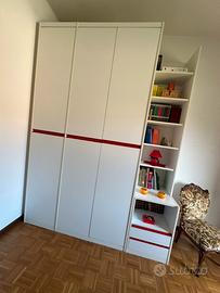 Mobile cameretta bianco e rosso
