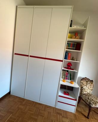 Mobile cameretta bianco e rosso