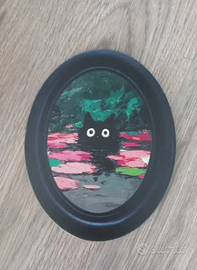 quadro piatto senza cornice gatto nero