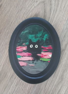 quadro piatto senza cornice gatto nero