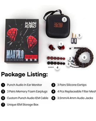 Punch Audio Martilo auricolari IEM , come nuovi.
