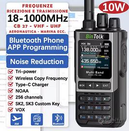 2 Radio BinTolk CB-VHF-UHF 18-1000 Mhz 10W NUOVE