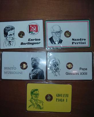 Minimonete dorate vari personaggi