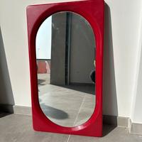 Specchio SPACE AGE anni 70 - Rosso Vintage