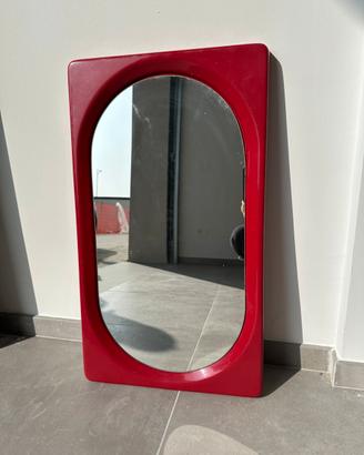 Specchio SPACE AGE anni 70 - Rosso Vintage