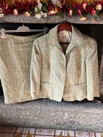 vestito - Tailleur donna verde fantasia in lanetta