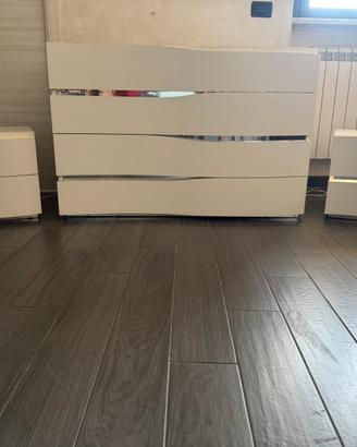 Trittico Comó con comodini rovere bianco
