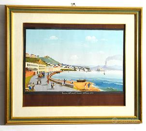 Dipinto gouache- Eruzione del vesuvio, certificato