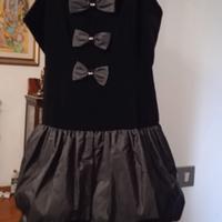 vestito donna da cerimonia in velluto e raso nero 